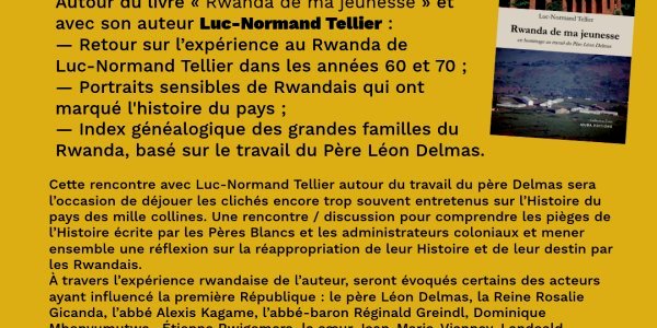 Image:Présentation du livre « Rwanda de ma jeunesse » avec Luc-Normand Tellier